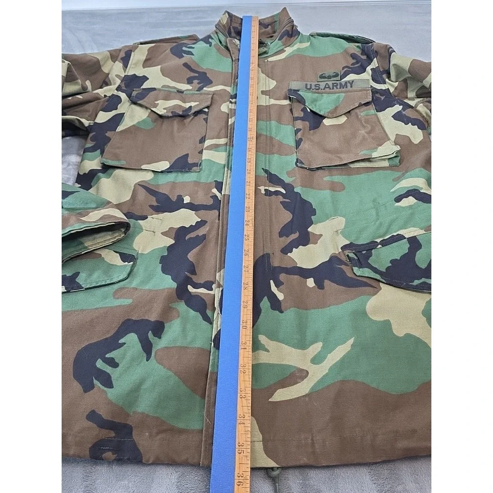 Us Army Coat Cold Weather Size M Long Woodland‎ Camo 99 Date Y2K 90's VTG